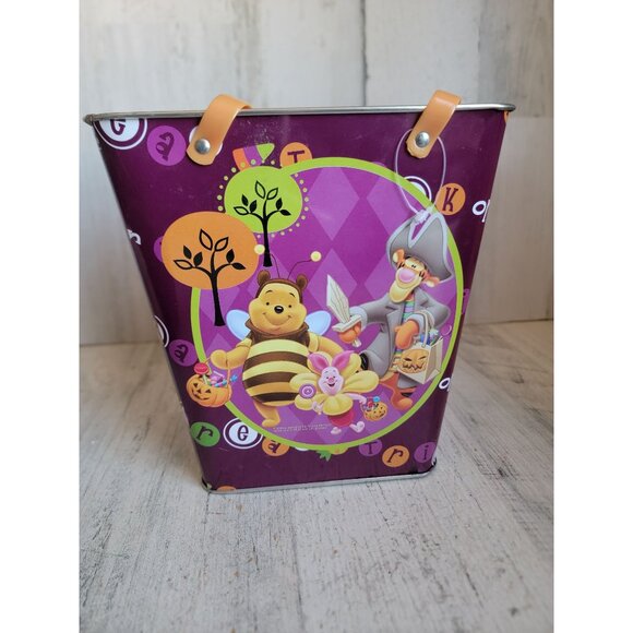 Winnie Pooh Halloween candy bucket metal tiger piglet Disney - Picture 6 of 10